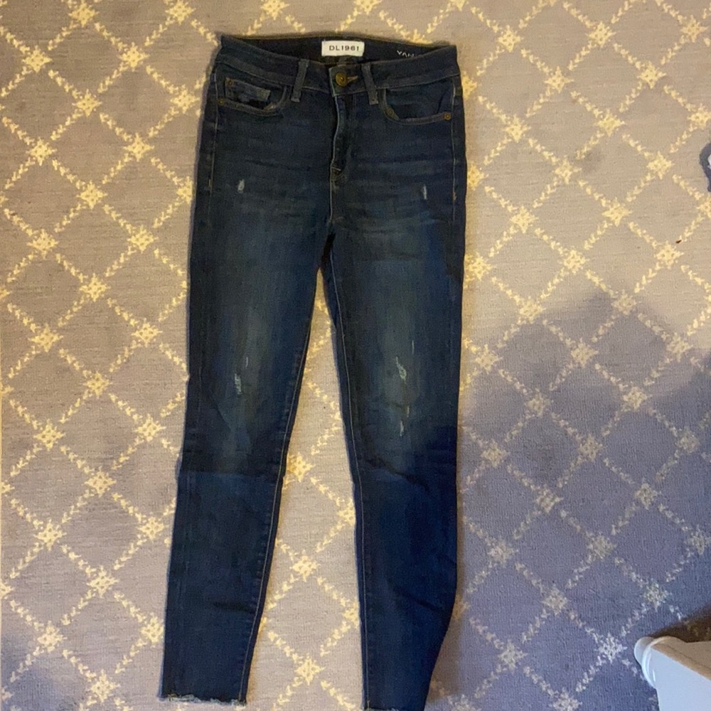 Dark wash skinny jeans!